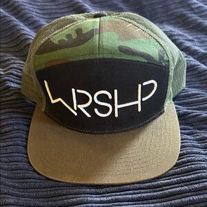 Camo WRSHP SnapBack Hat from Art of Homage